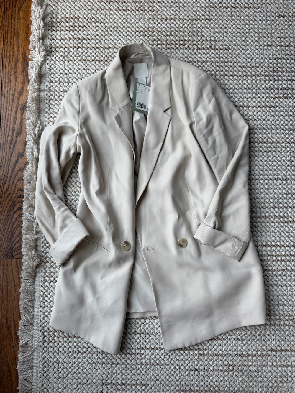 H&M Cream Relaxed Blazer